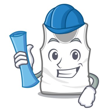 Mimar undershirt karikatür ile izole