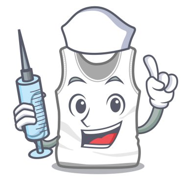 Hemşire undershirt karikatür ile izole