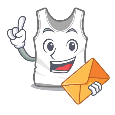 Karikatür ile izole zarf undershirt ile