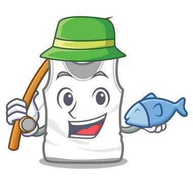 Balıkçılık undershirt bir karikatür dolaba katlanmış