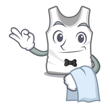 Garson undershirt bir karikatür dolap katlanmış