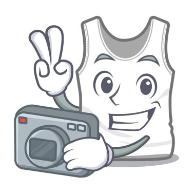 Fotoğrafçı undershirt bir karikatür dolaba katlanmış