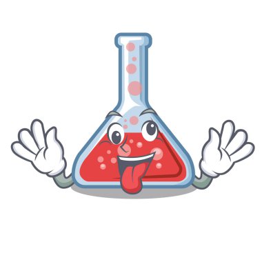Karikatür laboratuar odasında Crazy erlenmeyer şişesi