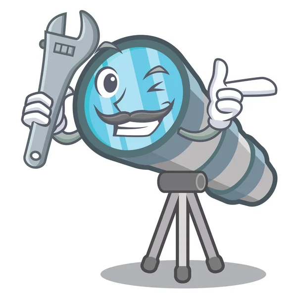 Mechanisches Spielzeug-Teleskop im Cartoon-Stuhl — Stockvektor