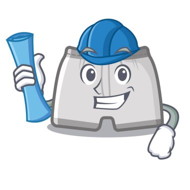 Mimar mayolar maskot ile izole