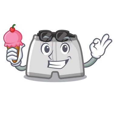 Dondurma yüzme şort maskotu ile izole ile