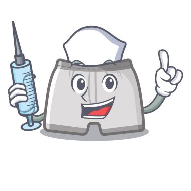 Hemşire yüzme şort maskotu ile izole