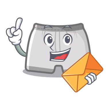 Maskot ile izole zarf yüzme şort ile