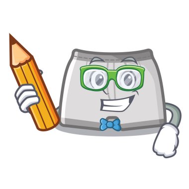 Öğrenci yüzme şort maskotu ile izole