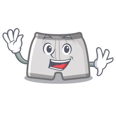 Maskot ile izole yüzme şort sallayarak