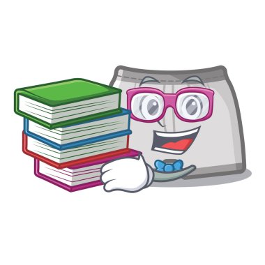 Karikatür dolapta kitap yüzme gövdesi ile Öğrenci