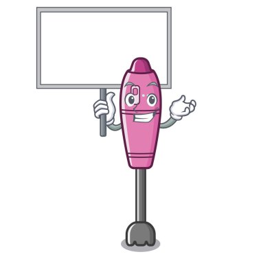 Mutfak masasına kurulu daldırma maskot blender getirin