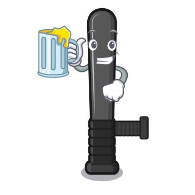 Suyu polis cop ile karikatür tablo konur