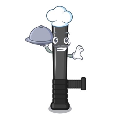 Gıda polis coplu Şef karikatür tablo konur