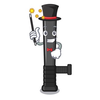 Bir karikatür sandalyede Sihirbaz polis cop