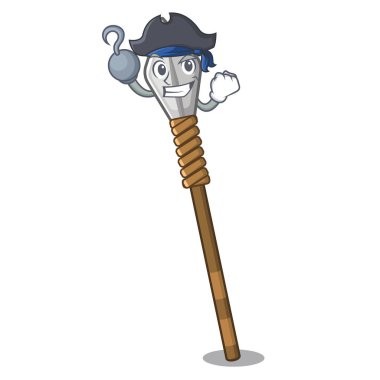 Korsan mızrak karikatür ile izole