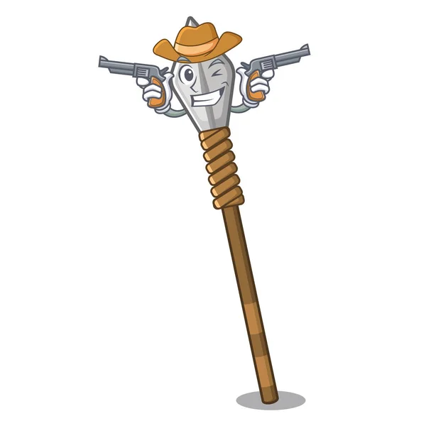 Cowboy Lance de boxe isolée avec dans le dessin animé — Image vectorielle