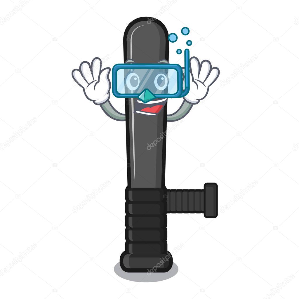 Diving police baton in the mascot shape