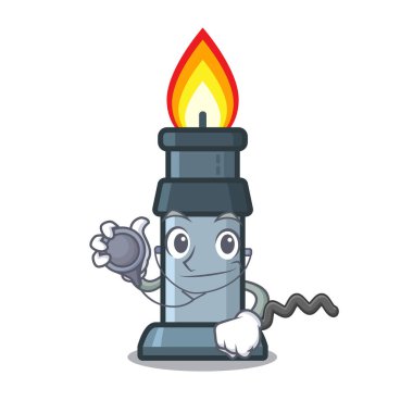 Doktor bunsen brülör karikatür ile izole