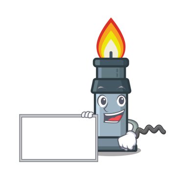 Karikatür ile izole kurulu bunsen brülör ile