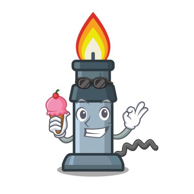 Maskot şeklinde dondurma bunsen brülör ile
