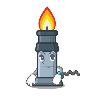 Ahşap karikatür masa üzerinde bekleyen bunsen brülör