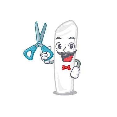 Berber tebeşir maskot ile izole