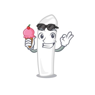 Bir karakter şeklinde dondurma tebeşir ile