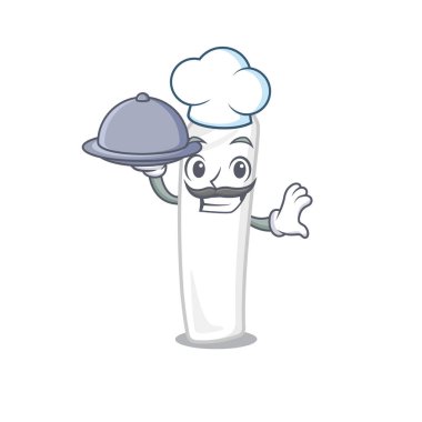 Bir karikatür kutusunda gıda tebeşir ile Şef