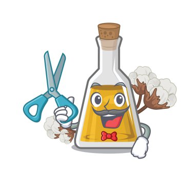 Bir maskot şişesinde berber pamuk tohumu yağı