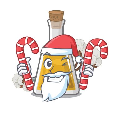 Karikatür masasında şeker pamuk tohumu yağı ile Santa