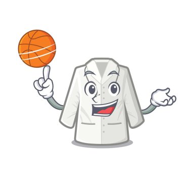 Karikatür şeklinde basketbol doktor ceket ile