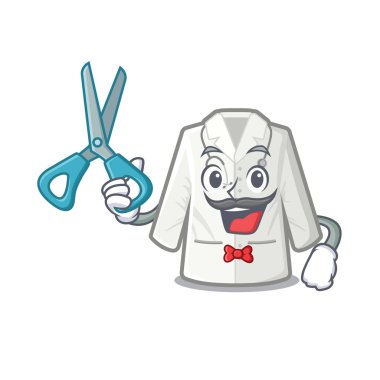 Karikatür şeklinde Berber doktor ceket