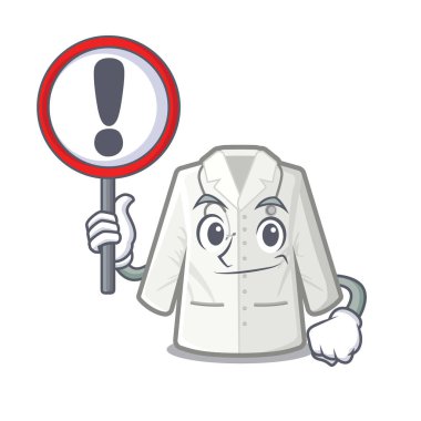 Karikatür şeklinde işareti doktor ceket ile