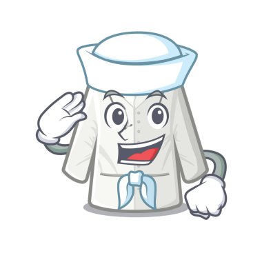 Karikatür şeklinde denizci doktor ceket
