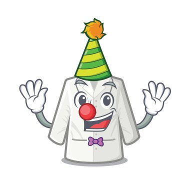 Çizgi film duvarında asılı palyaço doktor ceket