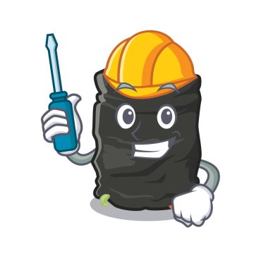 Karakter kapısının arkasında otomotiv çöp torbası