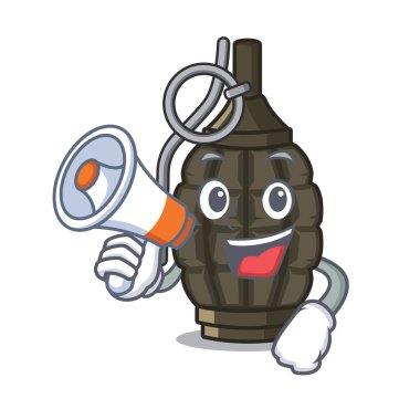 Karakter üzerinde izole megafon bombası ile