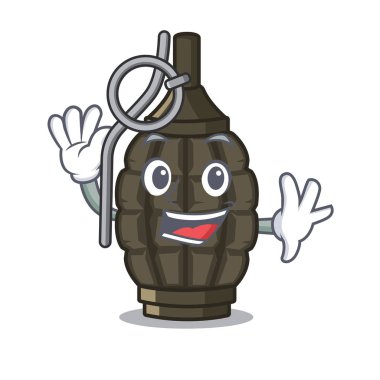 Maskot şeklinde el bombası sallayarak