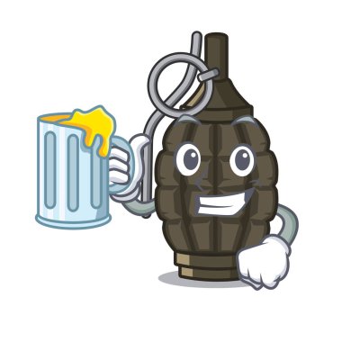 With juice cartoon grenade a in the bag clipart