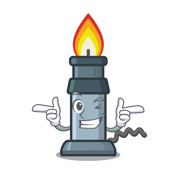 Guiño quemador bunsen en la forma de la mascota — Vector de stock