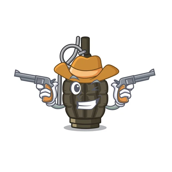 Grenade de cow-boy isolé avec sur le personnage — Image vectorielle