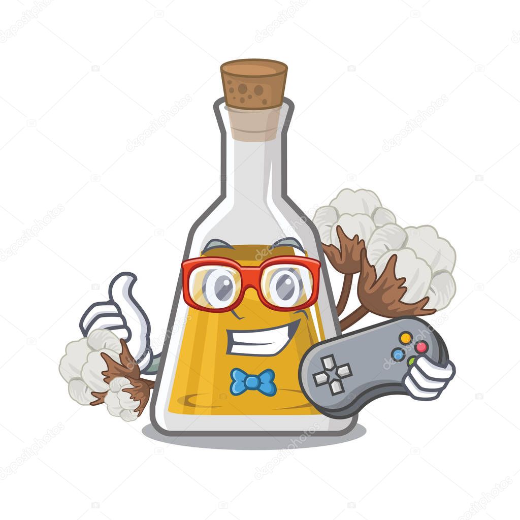 Gamer cottonseed oil in the cartoon shape