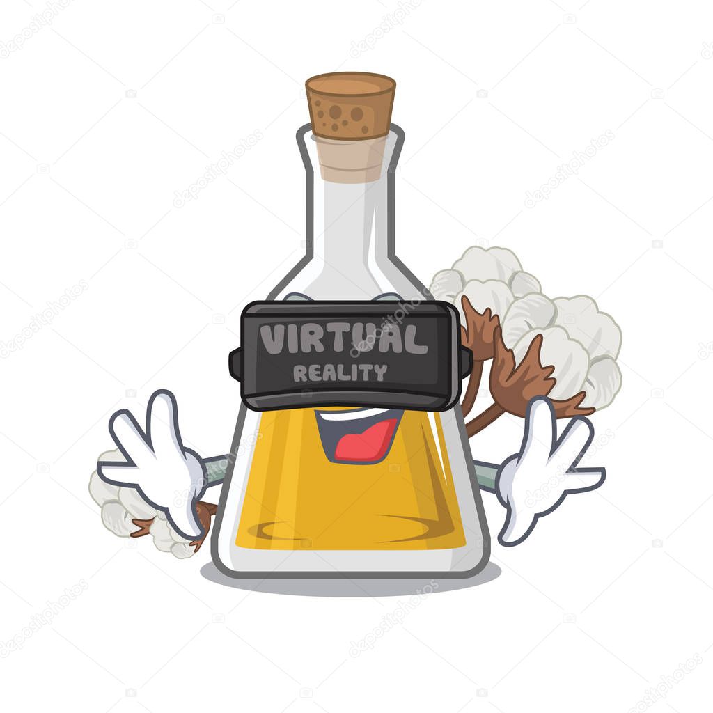 Virtual reality cottonseed oil in the cartoon shape