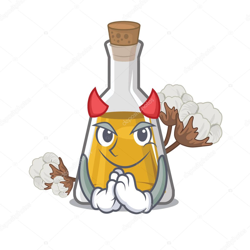 Devil cottonseed oil in the cartoon shape