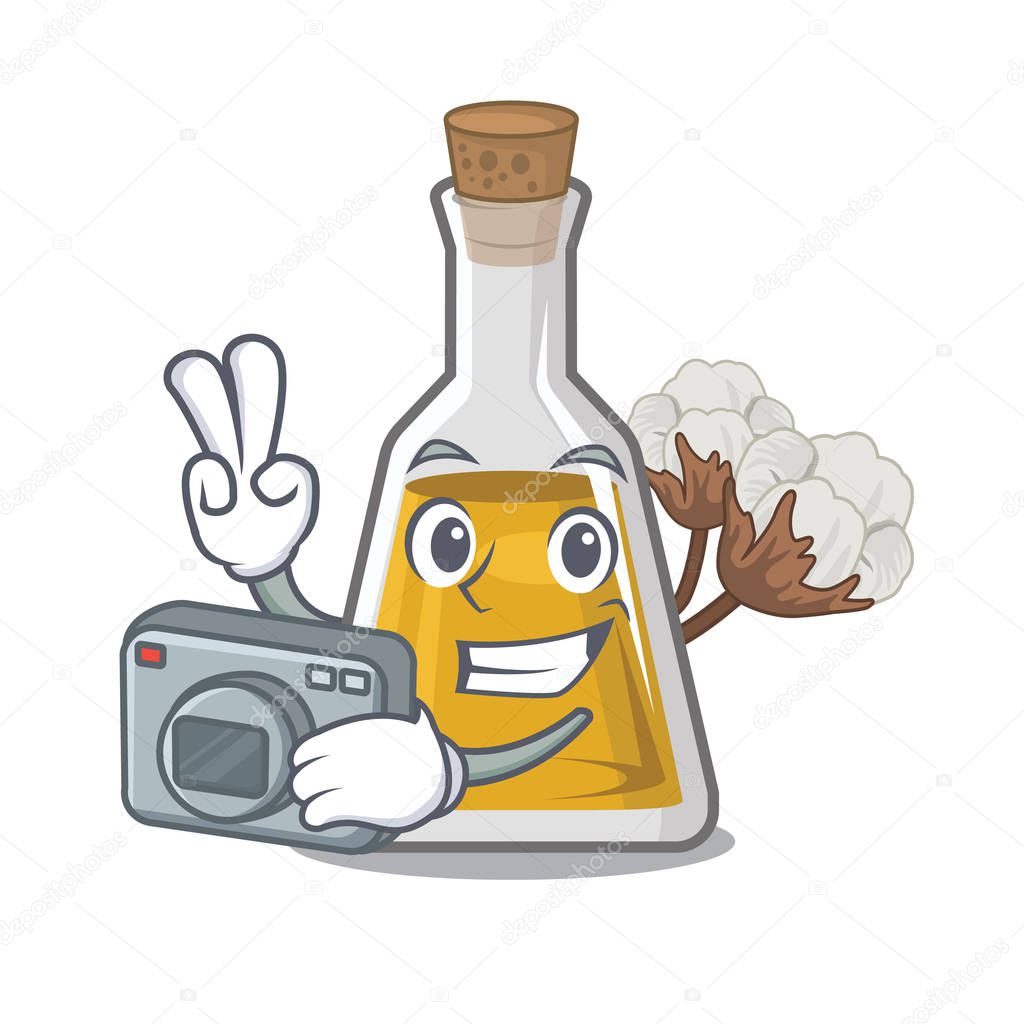 Photographer cottonseed oil in the cartoon shape