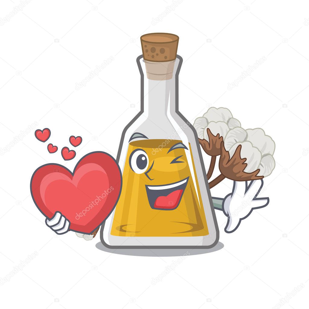 With heart cottonseed oil in the cartoon shape