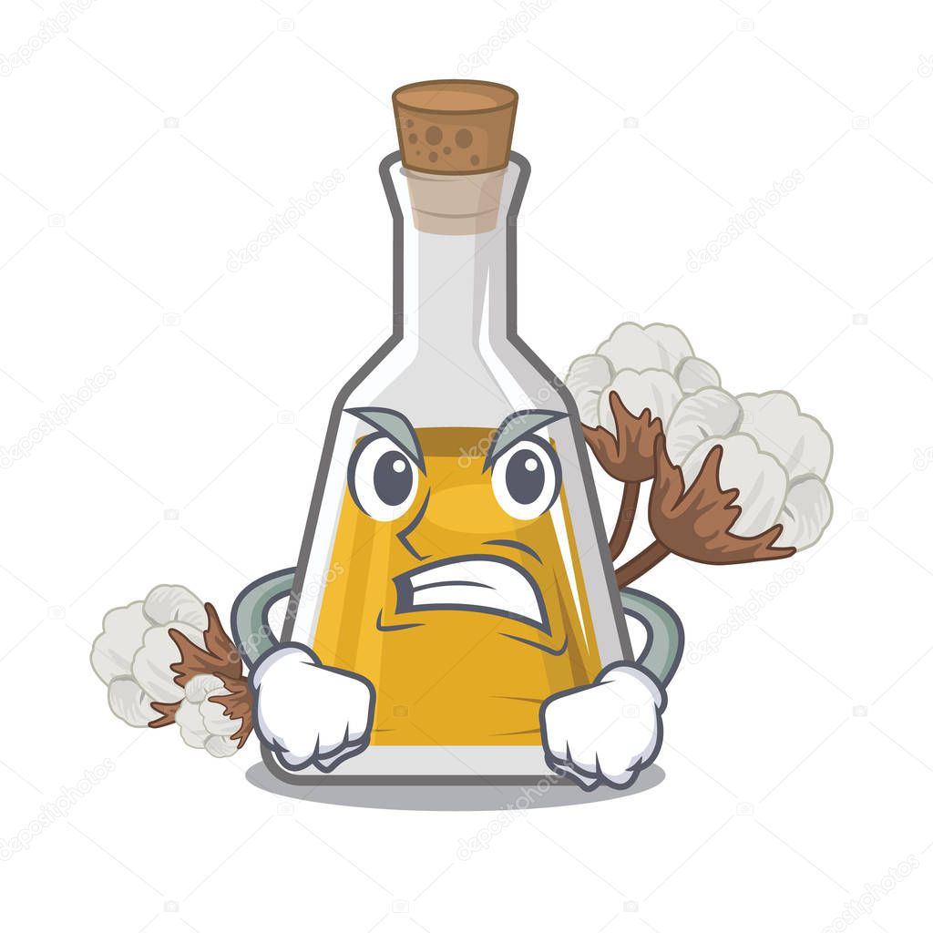 Angry cottonseed oil in the cartoon shape
