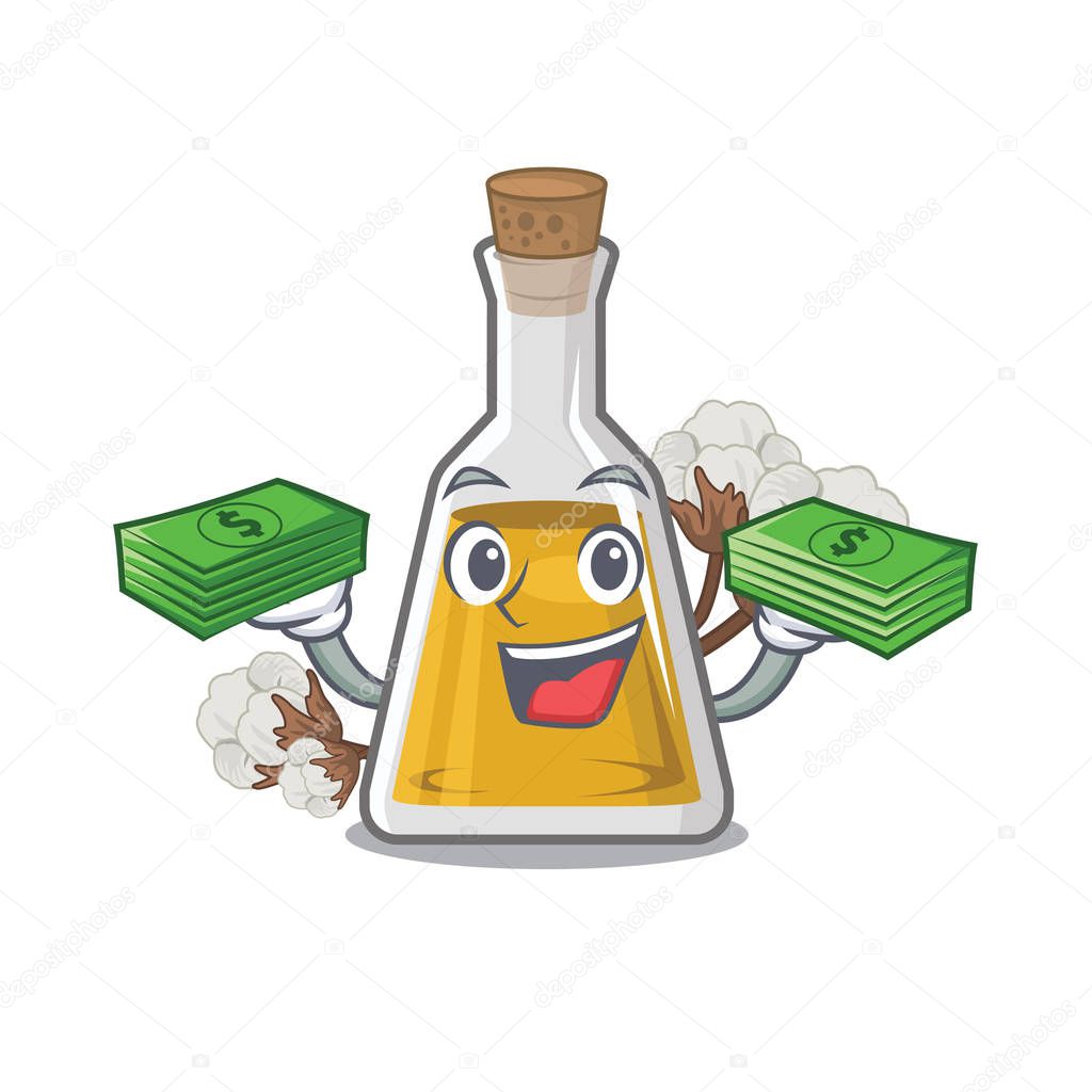 With money bag cottonseed oil in the cartoon shape