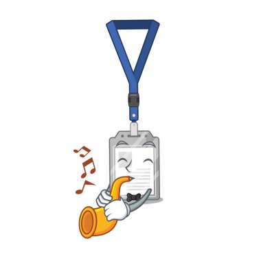 Karikatür izole trompet isim etiketi ile